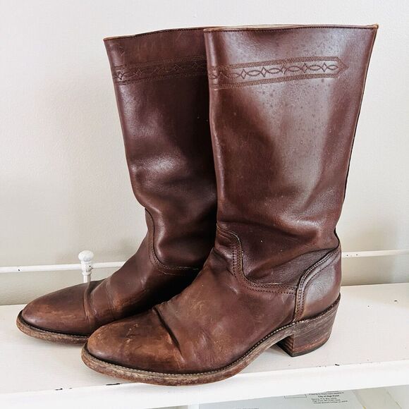 FRYE Mens Campus Boots 2J06008 Brown Leather Pull On 9.5 D Made In USA